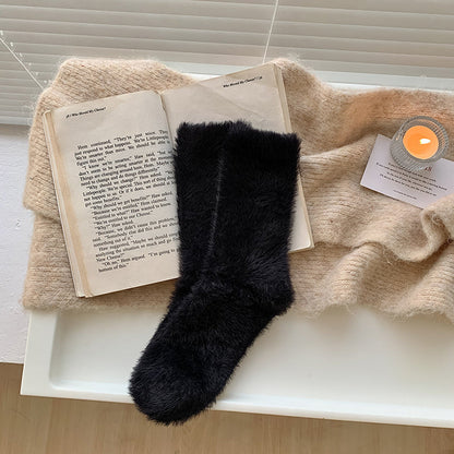 Winter Fuzzy Plush Thicken Warm Crew Socks