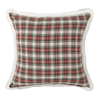 Simple Square Plaid Christmas Throw Pillow Case