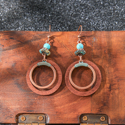 Bohemian Style Handmade Tassel Earrings with Heart-Shaped Design