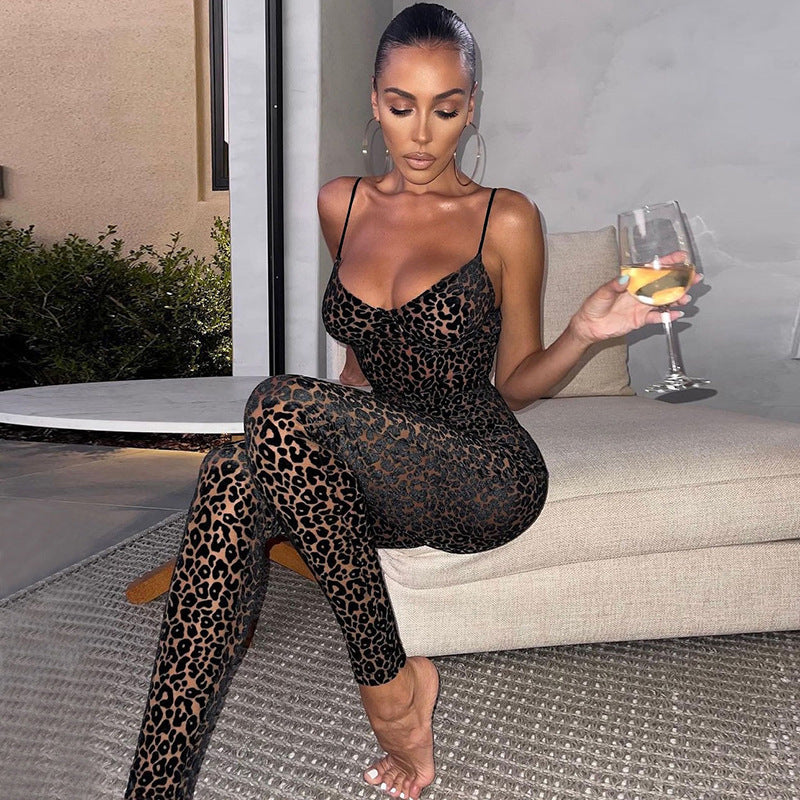 Sexy Low-Cut Sleeveless Velvet Bodysuit For Women