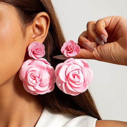 Colorful Floral Statement Earrings Handmade Resin Dangle Earrings