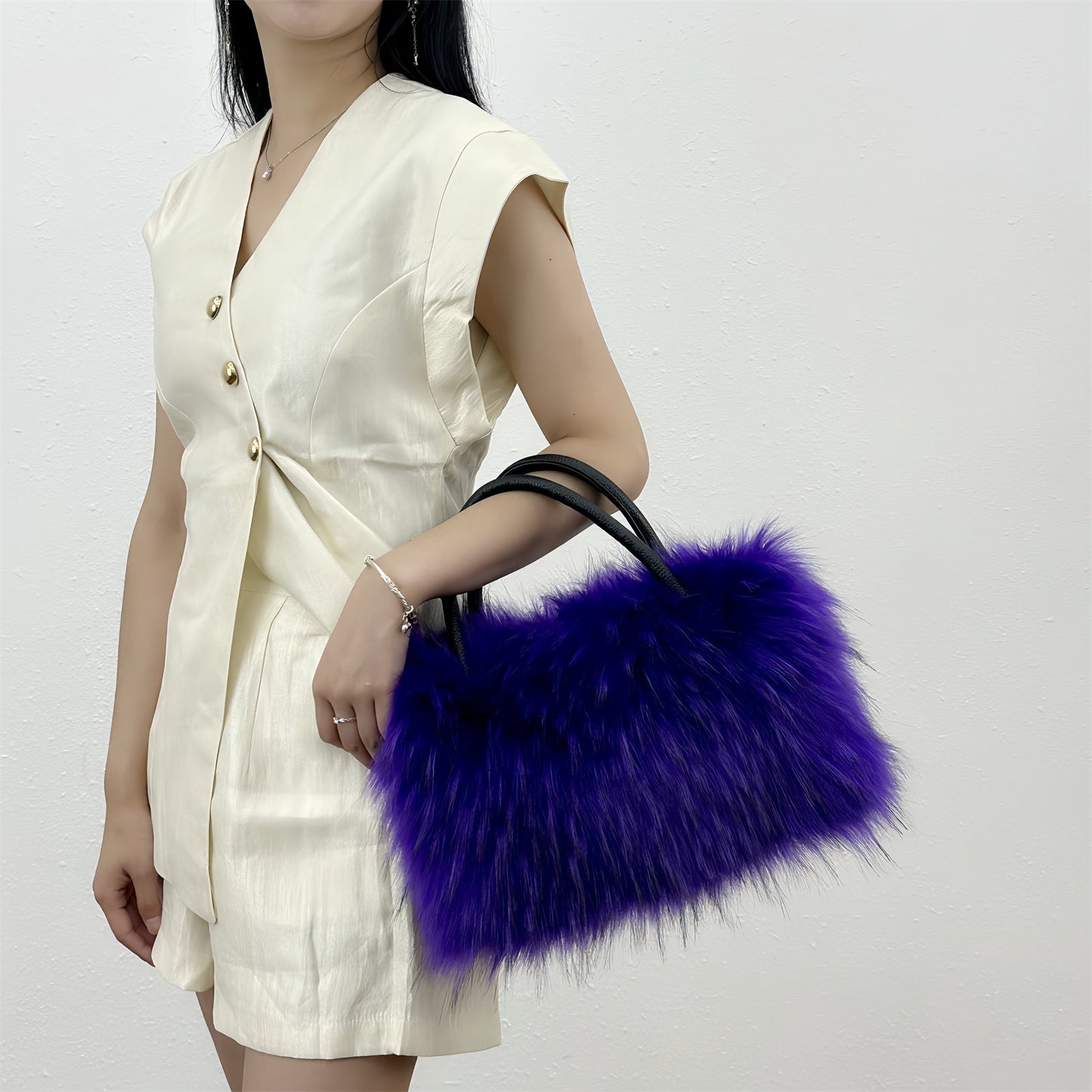 Fluffy Faux Fur Large Capacity Tote Handbag