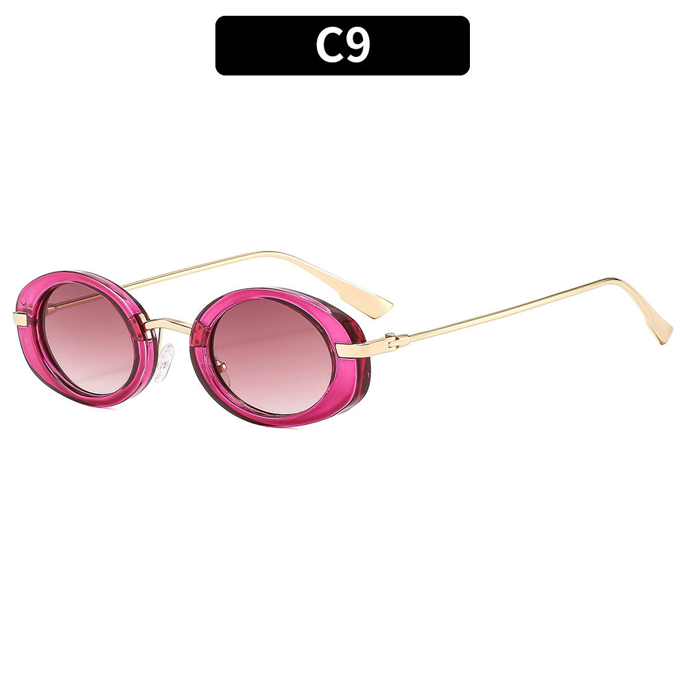 Retro Oval UV400 Women's Sunglasses Trendy Outdoor Eyewear
