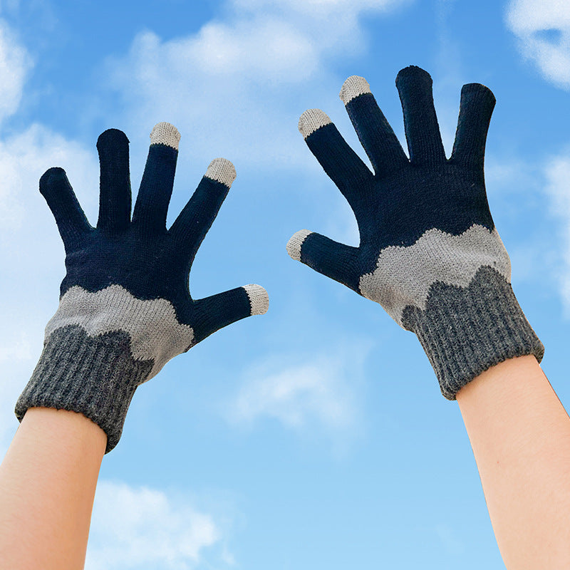 Women's Knitted Touchscreen Gloves - Warm, Thick, Casual Outdoor Mittens