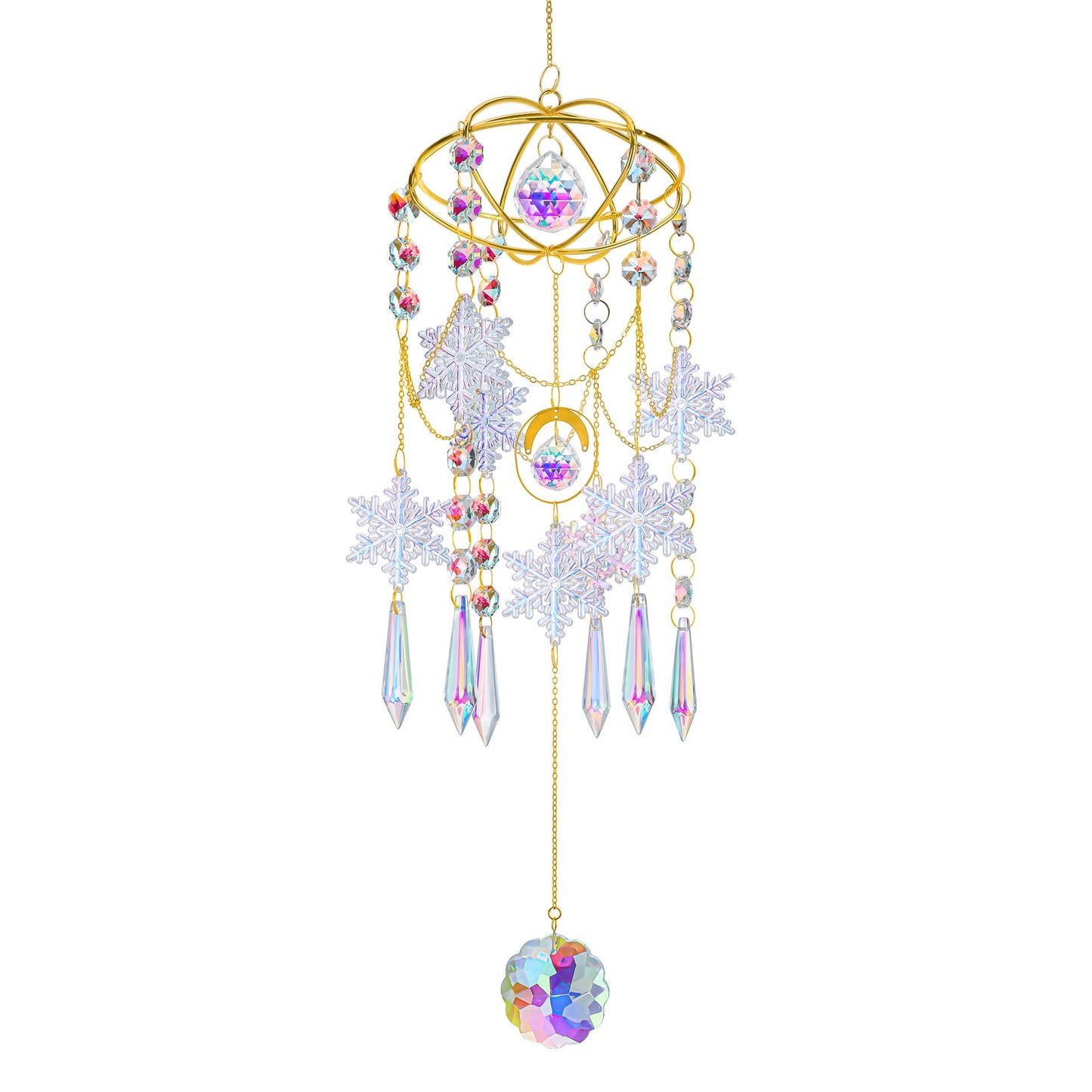 Crystal Snowflake Rainbow Window Hanging Suncatcher