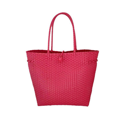 Woven Tote Bag Stylish Casual Beach Bag PVC Material