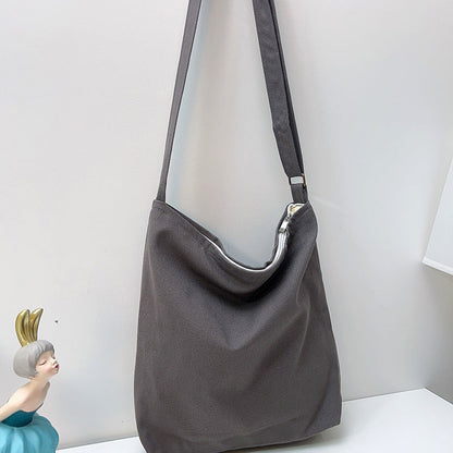 Canvas Crossbody Bag Simple Versatile Large Capacity Adjustable Shoulder Bag