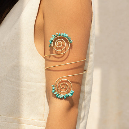 Vintage Irregular Beaded Line Arm Cuff