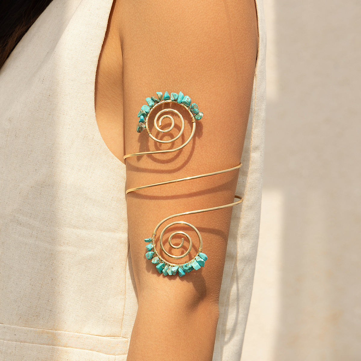 Vintage Irregular Beaded Line Arm Cuff