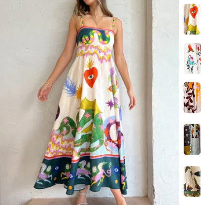 Elegant High-Waisted Floral Maxi Dress