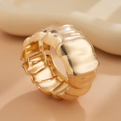 Vintage Irregular Pleated Metal Bracelet Set