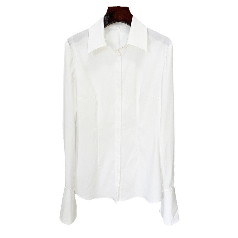 Trendy White Long Sleeve Shirt