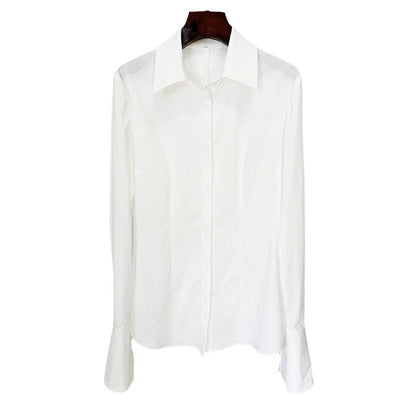 Trendy White Long Sleeve Shirt