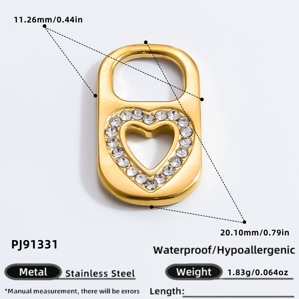 Fashionable DIY Jewelry Accessories 18K Gold Plated Titanium Steel Bracelet Necklace Pendant