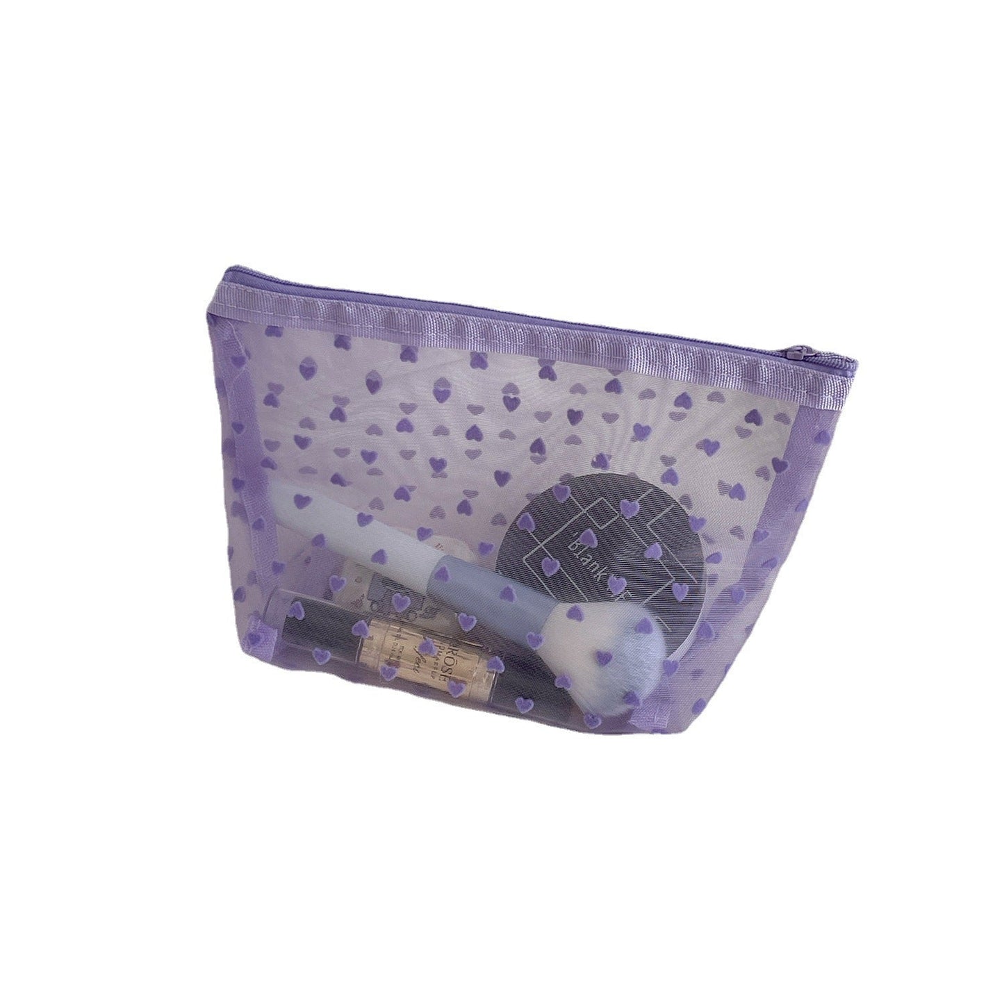 Heart-Shaped Velvet Cosmetic Bag Multifunctional Portable Organizer