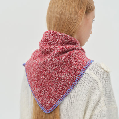 Hand-Knitted Wool Blend triangle Scarf Vintage Warm Knit Scarf