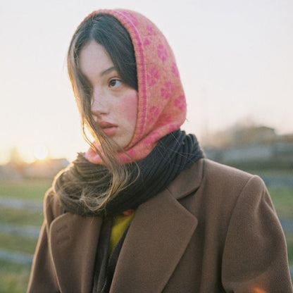 Clover Pattern Knitted Beanie Winter Wool Hat
