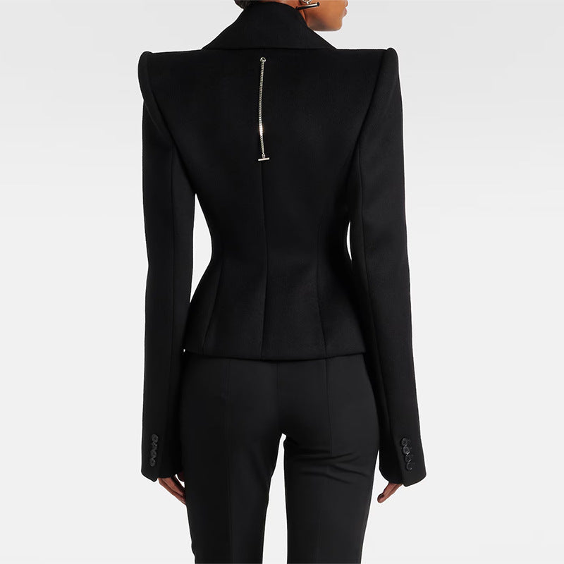 Double Breasted Wool Blend Jacket