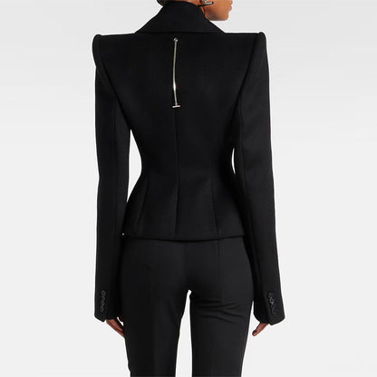 Double Breasted Wool Blend Jacket