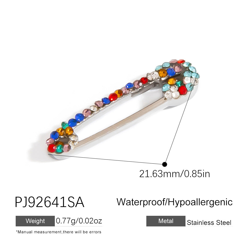 Colorful Oil-Drop Fish Heart Pendant Steel DIY Jewelry Accessories