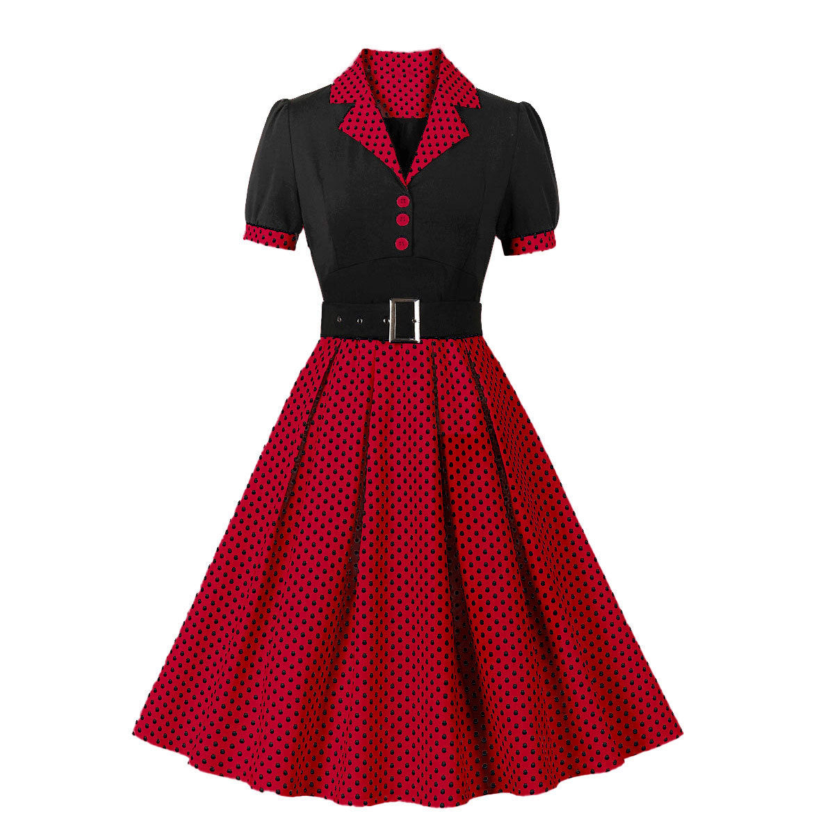 Psychedelic Polka Dot Belted Dress