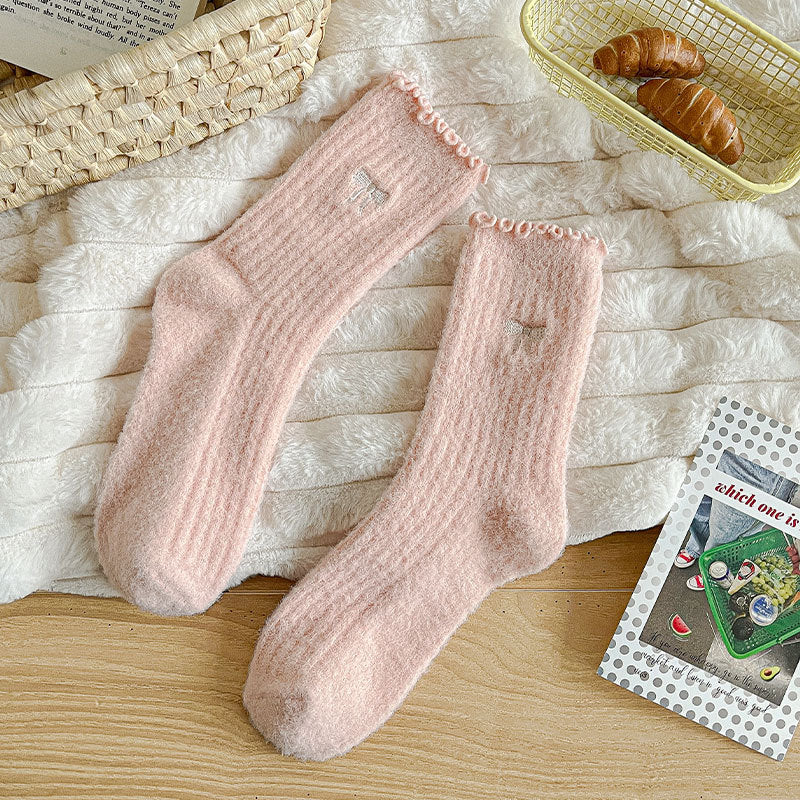 Winter Thermal Thick Plush Crew Frilly Socks