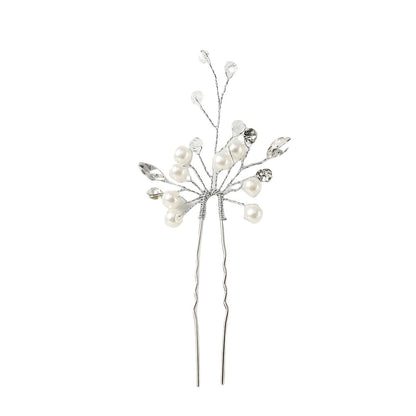 Handmade Pearl Crystal Hairpin U-Shaped Hair Accessory for Weddings