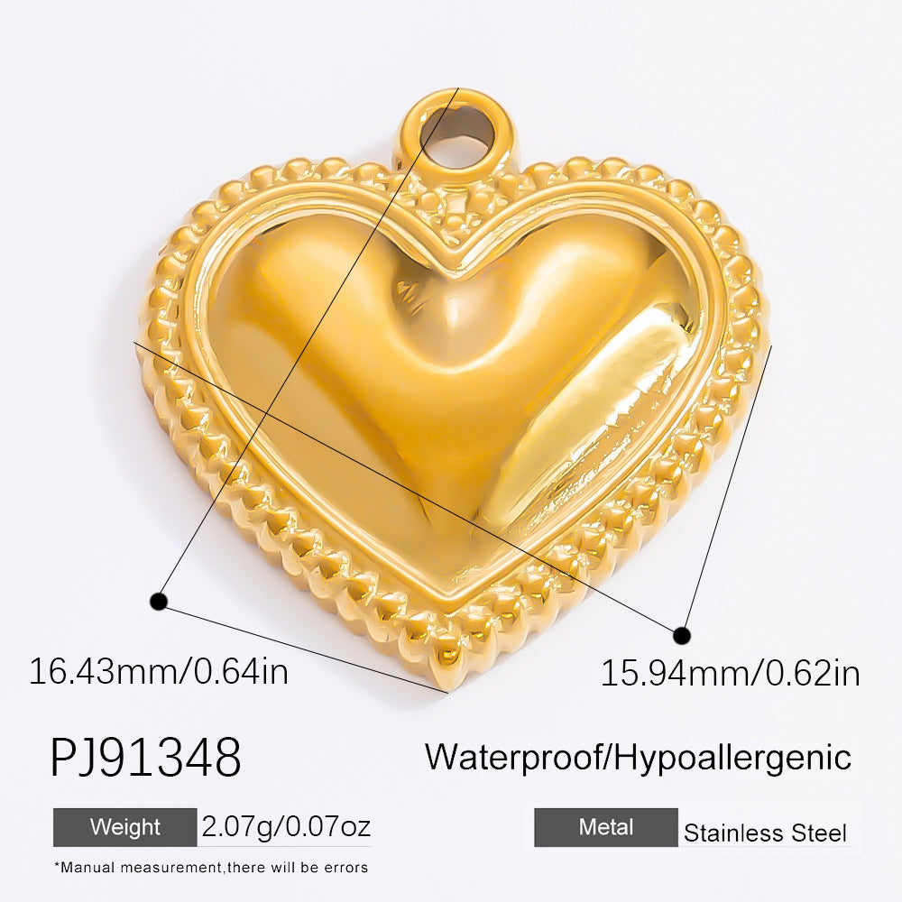 Colorful Heart Moon Pendant Charm Stainless Steel DIY Earrings