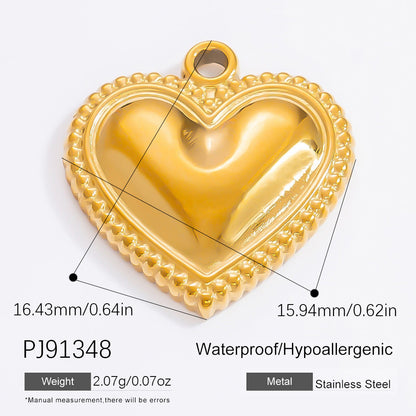 Colorful Heart Moon Pendant Charm Stainless Steel DIY Earrings