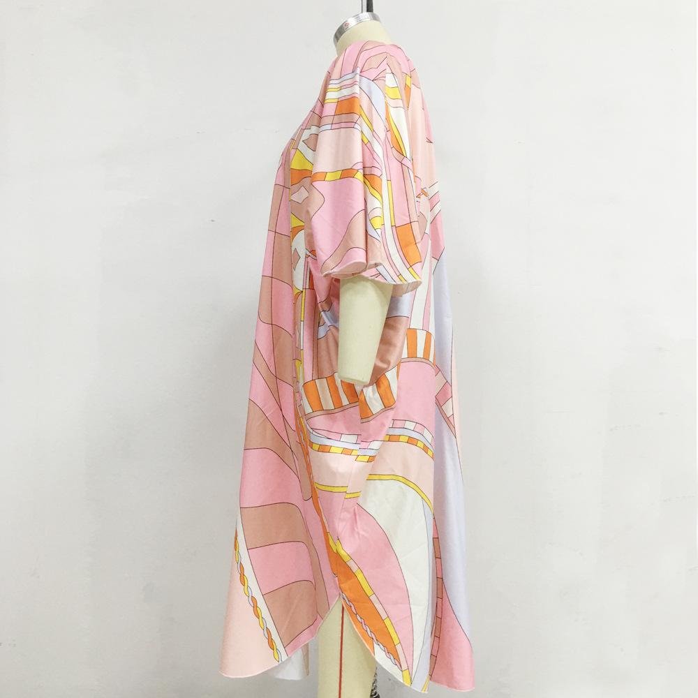 Women'S Dress Muslim Loose Large Size Robe Printed Dress