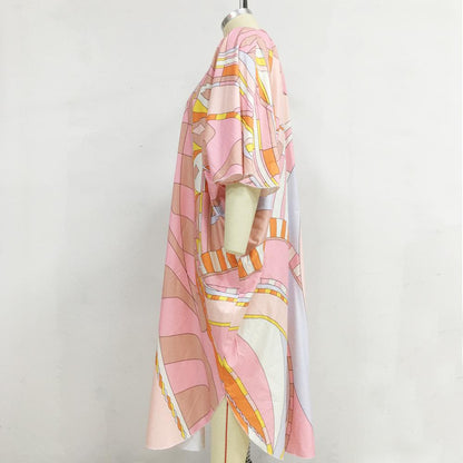 Women'S Dress Muslim Loose Large Size Robe Printed Dress