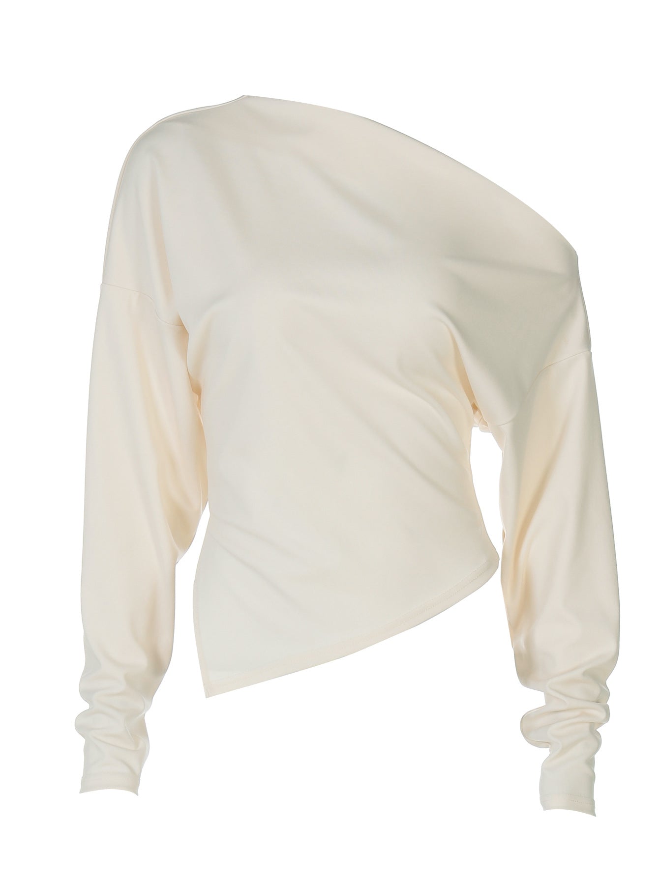 Chic Asymmetrical Long Sleeve T-Shirt with Split Hem
