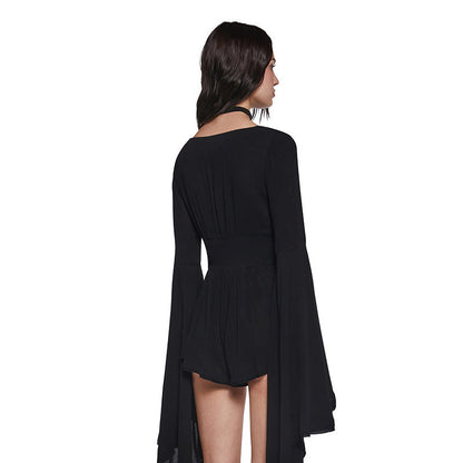 Dark Style Summer Basic Jumpsuit Long Sleeve Slim Fit