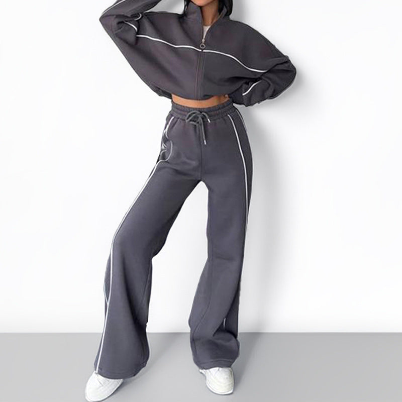 Women's Casual Hoodie Set Solid Color Polyester All-Season Activewear