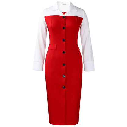 Elegant Blazer Dress With Pencil Skirt And Long Sleeves