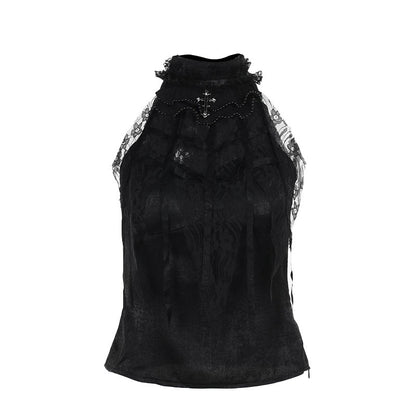 Gothic Rose Lace Trim Tank Top for Women