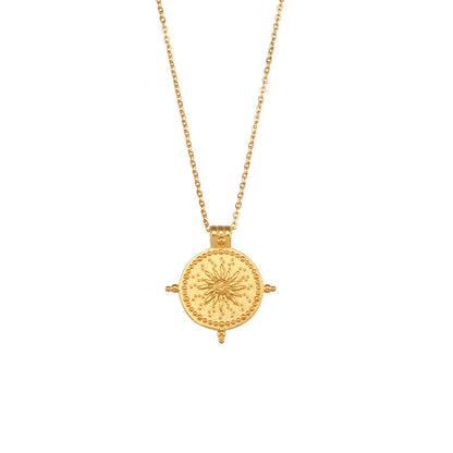 2+Vintage Sun Pendant Chain Neckalces