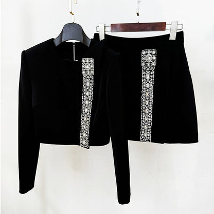Sequin Embellished Top and Mini Skirt Set