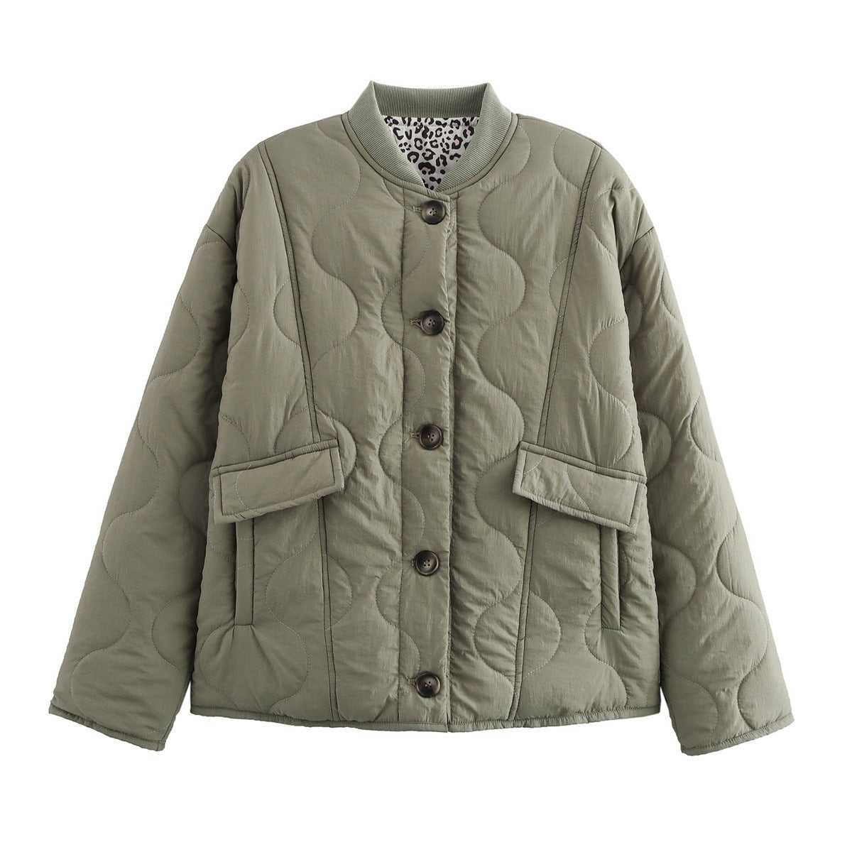 Casual Quilted Button Down Padded Coat