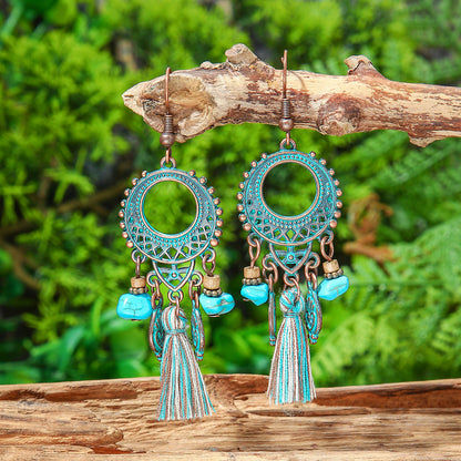 Bohemian Geometric Tassel Earrings Exotic Vacation Jewelry