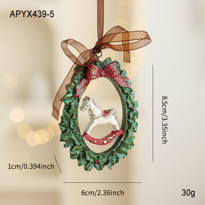 Colorful Resin Christmas Cartoon Hanging Ornament