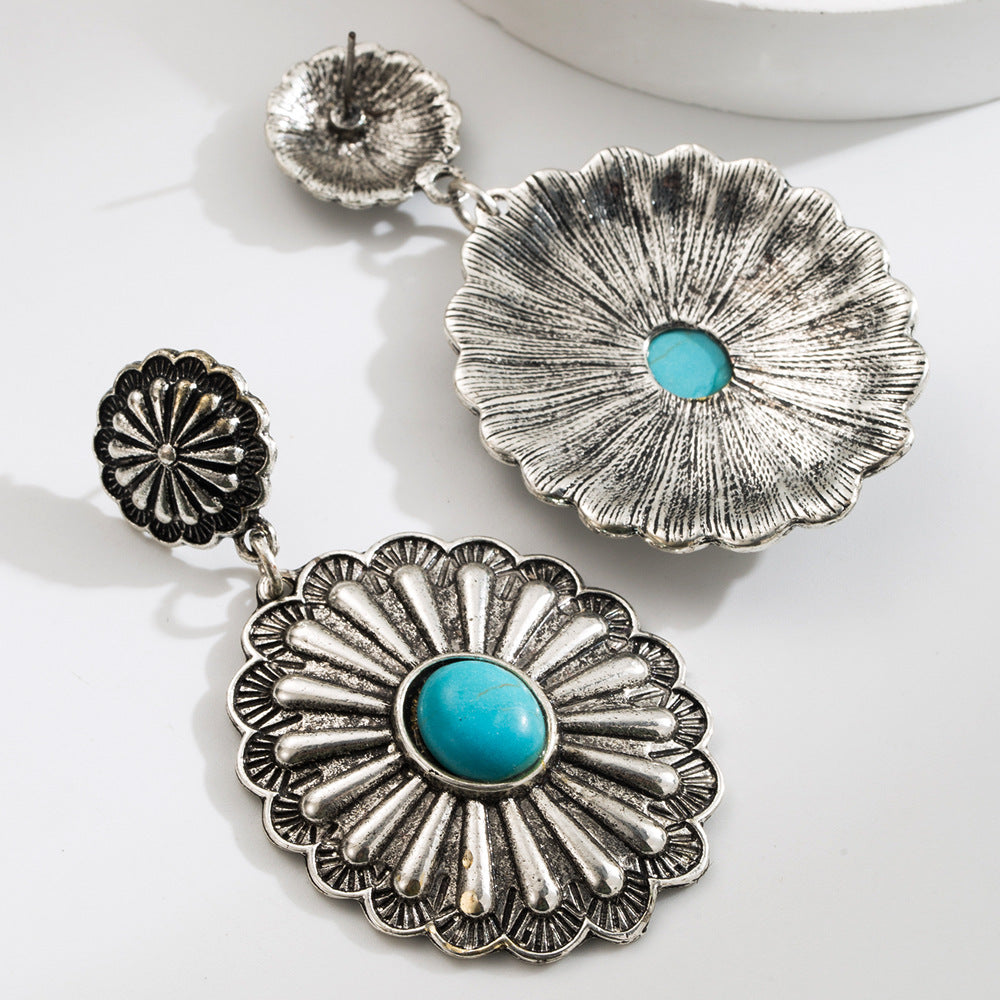 Bohemian Turquoise Waterdrop Earrings Creative Fashion Jewelry