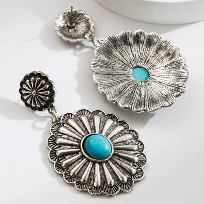 Bohemian Turquoise Waterdrop Earrings Creative Fashion Jewelry