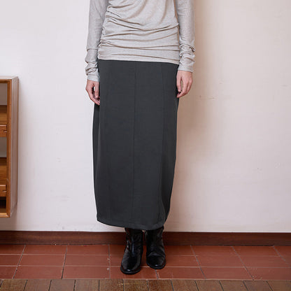 French High Waist Tulip Skirt Casual Solid Color Midi Skirt