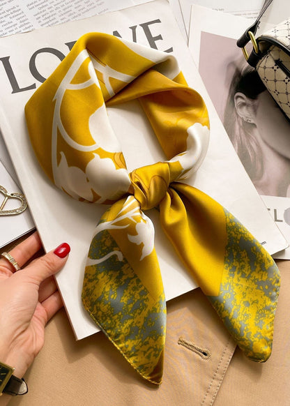 Square Satin Scarf Bold Floral Print