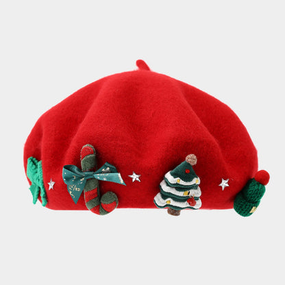 Winter Elegant Wool Blend Christmas Beanie Hat