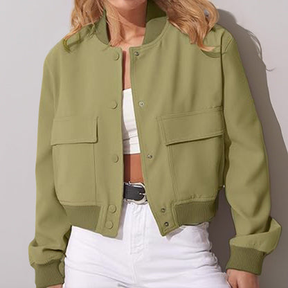 Elegant Casual Long Sleeve Coat with Single Button Closure