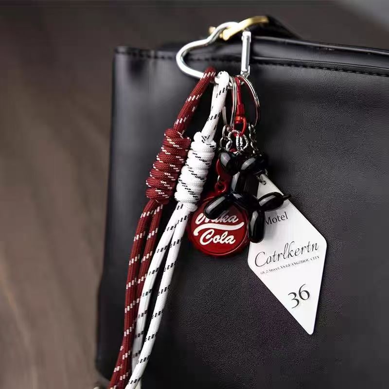 Minimalist Braided Rope Keychain Bag Charm