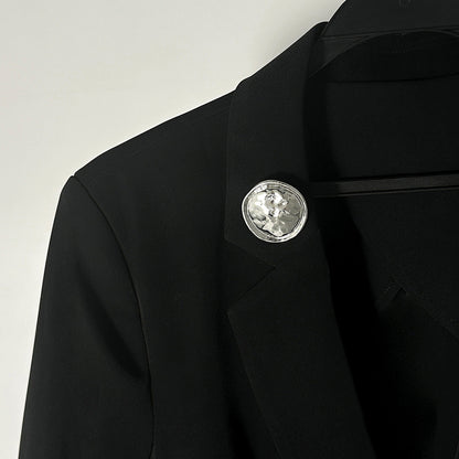 Exaggerated Irregular Metal Pleated Brooch Trendy Fashion Jacket Pin