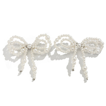 Pearl Bow Ankle Chain Decoration Fashion Metal Brooch